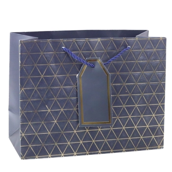 Torba Prezentowa Geometryczna Złote Linie 23 x 18 x 10 cm