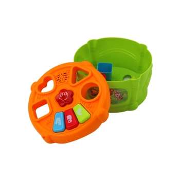 Bębenek Interaktywny Edukacyjny Kształty Zielono- Pomarańczowy