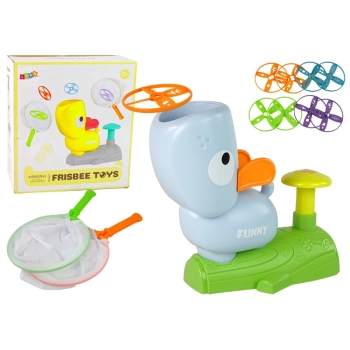 Gra Zręcznościowa Złap Frisbee Latające Dyski Katapulta Niebieska