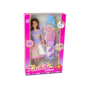 Lalka Długie Włosy Malowanie Sukienki