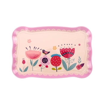 Zestaw Do Kawy Herbaty Filiżanki Czajnik Taca Różowy Kawiarnia 12 ele.