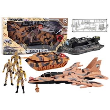 Zestaw Wojskowy Militarny Czołg Odrzutowiec Żołnierze Dźwięk Światła