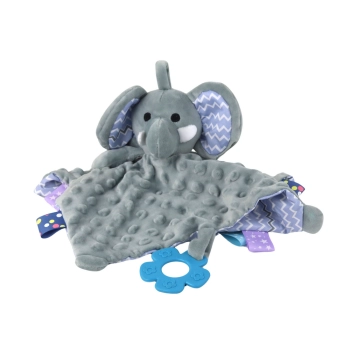 Słonik Pluszowa Przytulanka Kocyk Wypustki Gryzak Grzechotka