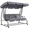 Huśtawka Czteroosobowa Ogrodowa Bujana Daszek Wolnostojąca Szara