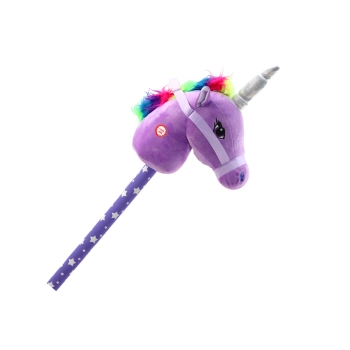 Pluszowa Głowa Jednorożca Na Kiju Hobby Horse Jednorożec Fioletowy Dźwięki