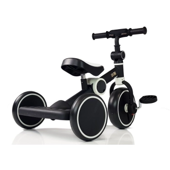 Rower Na Pedały Biegowy Trójkołowy Czarno-Biały