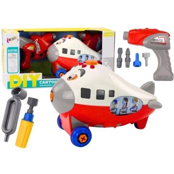 Samolot Kreskówkowy Do Skręcania Skrzydła DIY Czerwony