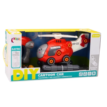 Helikopter Kreskówkowy Do Skręcania DIY Czerwony