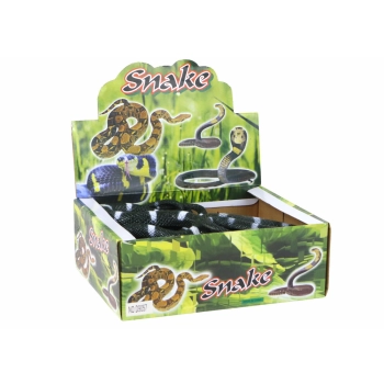 Sztuczny Gumowy Wąż Czarny z Białymi Pasami Strukturowy