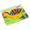 Drewniane Puzzle Dinozaury Triceratops Ankylosaurus Pomarańczowy