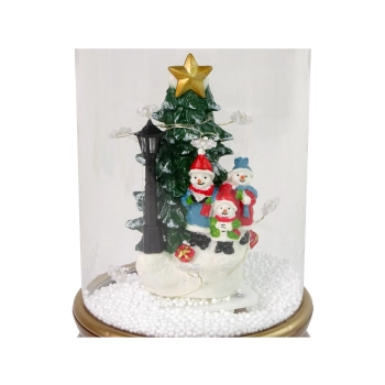 Świąteczna Ozdoba Szklana Dekoracja Śnieg Bałwanki Choinka Złota