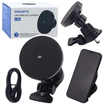 Uchwyt Samochodowy Magnetyczny Z Ładowarką Indukcyjną 15W