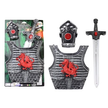 Strój Kostium Samuraja Rycerza Zestaw Zbroja Miecz Nadgarstnik