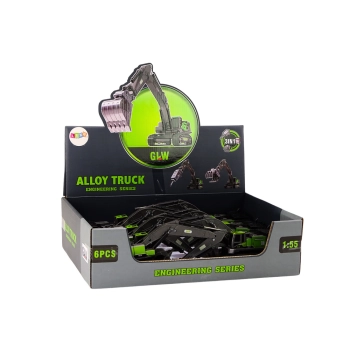 Koparka Gąsienicowa Chwytak Wiertnica Łyżka 1:55 Czarno-Zielona