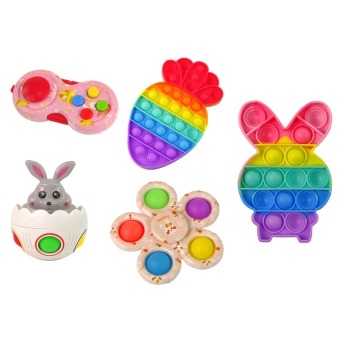 Zestaw Zabawek Wielkanocnych Fidget Toys Pop It 25 Elementów