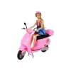 Zestaw Lalka Ze Skuterem Kask Długie Włosy Różowy