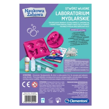 Naukowa Zabawa Zestaw Laboratorium Mydlarskie Mydła Kule do Kąpieli Język Polski Clementoni 60949