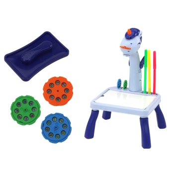 Mini Projektor Stolik Tetris 2w1 Jednorożec Niebieski