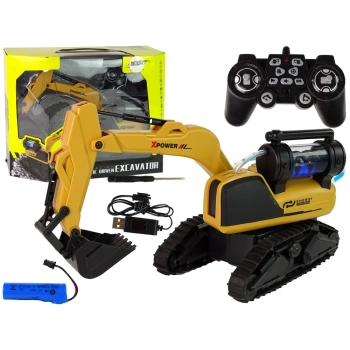 Duża Zdalnie Sterowana Koparka Gąsienicowa Żółta