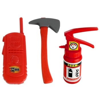 Zestaw Strażaka Straż Pożarna Wóz + Kask + Gaśnica