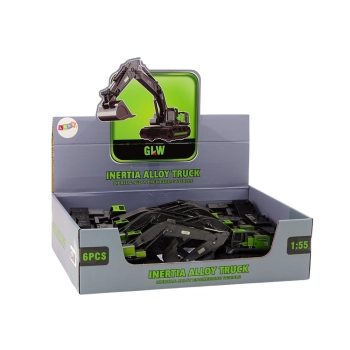 Koparka Gąsienicowa Metalowa Łyżka 1:55 Czarno-Zielona