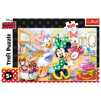 Puzzle - 100 - Minnie w salonie kosmetycznym - Disney Minnie - Trefl 16387