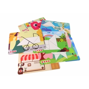 Układanka Tangram 7 Magnetycznych Klocków Puzzle Kolorowe