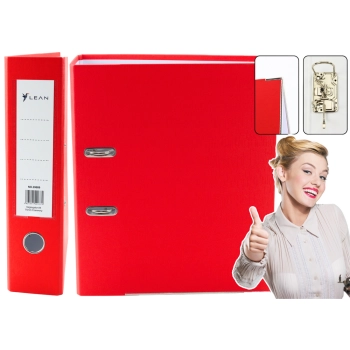 Segregator Na Dokumenty A4/75mm Okucie Mechanizm Dźwigniowy Czerwony