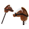 Pluszowa Głowa Konia Na Kiju Hobby Horse Koń Krótkowłosy Ciemnobrązowy Dźwięki