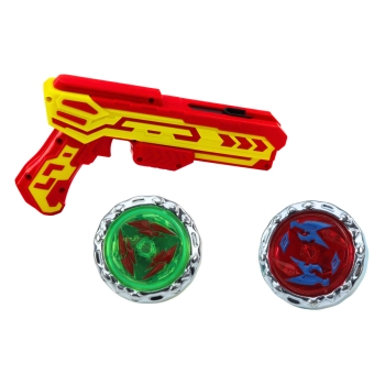 Zestaw Pistolet Wyrzutnia 2 Metalowe Krążki Czerwony Światła