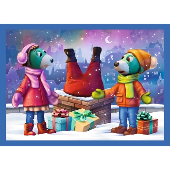 Puzzle - 4w1 (12, 15, 20, 24) - U Treflików pada śnieg - Rodzina Trefilków - Trefl 34657