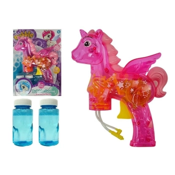 Pistolet do baniek mydlanych jednorożec różowy