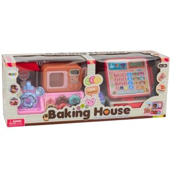 Zestaw Sklep Z Pączkami Cukiernia Kasa Fiskalna Mikrofala