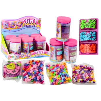 Zestaw Koralików W Słoiku Do Tworzenia Biżuterii 3w1