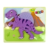 Drewniane Puzzle Dinozaur Corythosaurus Różowy Spinosaurus Fioletowy