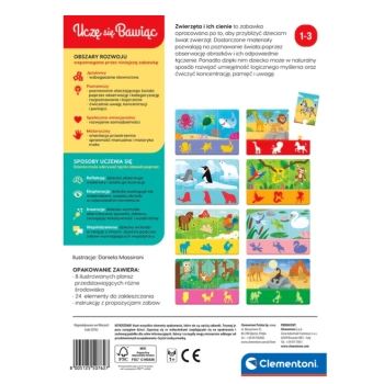 Puzzle Zwierzęta i Ich Cienie Uczę się Bawiąc Język Polski Clementoni 50762