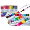 Zestaw Pisaków Dwustronnych 80 Sztuk Różnokolorowe W Organizerze