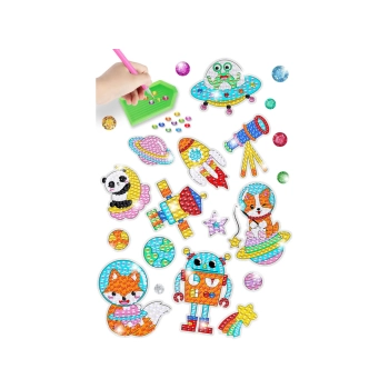 Zestaw Naklejek Haft Diamentowy Kosmos Astronauta Mozaika