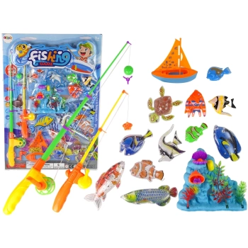 Gra Zręcznościowa Zestaw Do Łowienia 11 Szt. Rybek Akcesoria Łódka