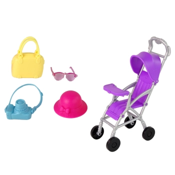 Zestaw Lalka Z Dzieckiem W Wózku Spacerowym Akcesoria