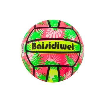 Piłka Gumowa Jaskrawa Liście Różowo Zielona 24 Cm