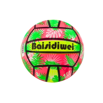 Piłka Gumowa Jaskrawa Liście Różowo Zielona 24 Cm