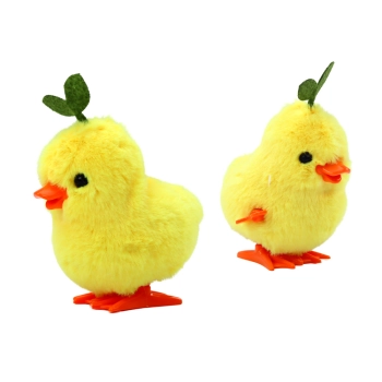 Kurczak Żółty Nakręcany Skacząca Kurka Z Listkiem