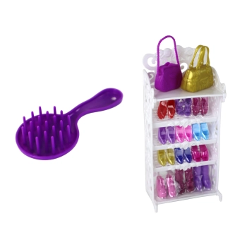 Lalka Lucy Sukienka Fioletowa Brokat Zestaw Buty