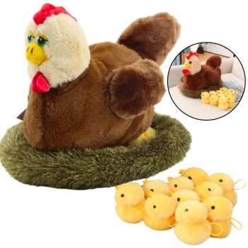 Pluszowa Kura Przytulanka Gniazdo Pisklaki Kurczaki 10szt