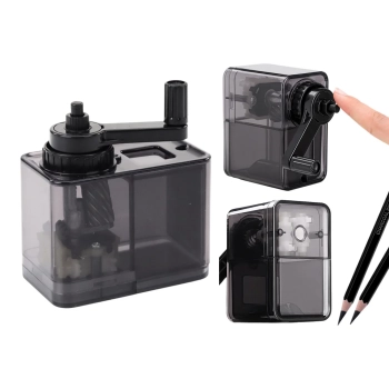 Temperówka Strugaczka Na Korbkę Z Pojemnikiem Czarna