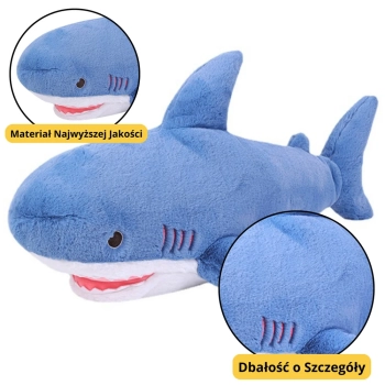 Pluszowa Maskotka Przytulanka Rekin Niebieski 56cm