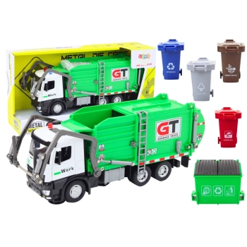 Wielofunkcyjna Zielona Metalowa Śmieciarka z Napędem Frykcyjnym Kosze