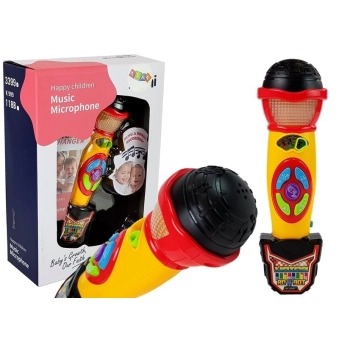 Mikrofon Żółto- Czarny Karaoke Nagrywający Piosenki