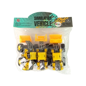 Zestaw Pojazdów Budowlanych 3 Modele Żółte